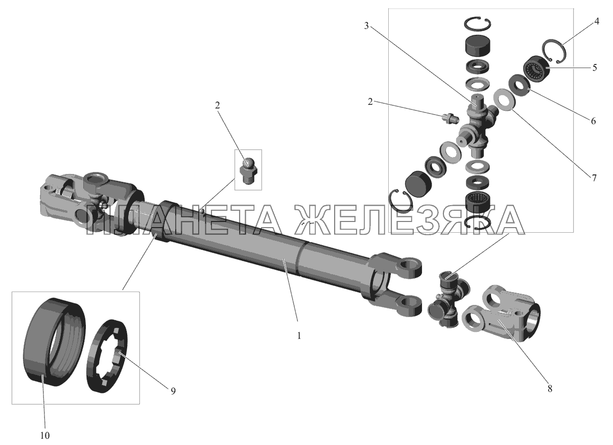 Карданный вал 104-3444062 (с 2004 г.) МАЗ-152 (2011)